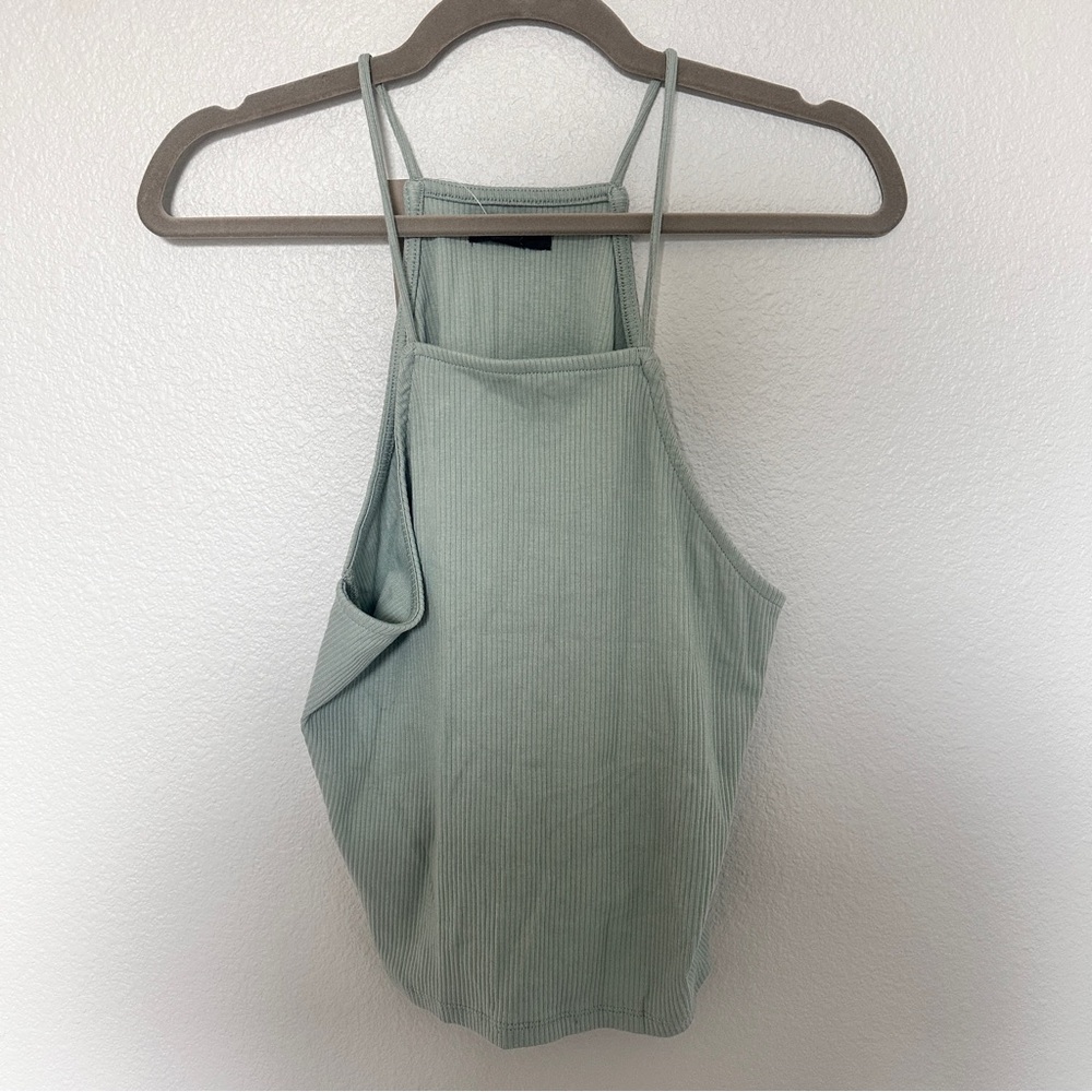 J. Crew Light Green Ribbed Tank Top